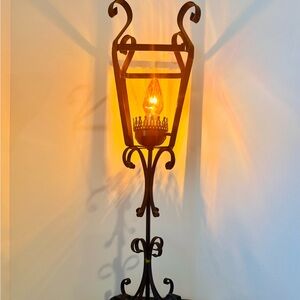 Elegant Black Iron Lantern Floor Lamp